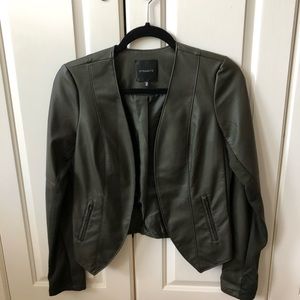Dark green leather jacket/ blazer